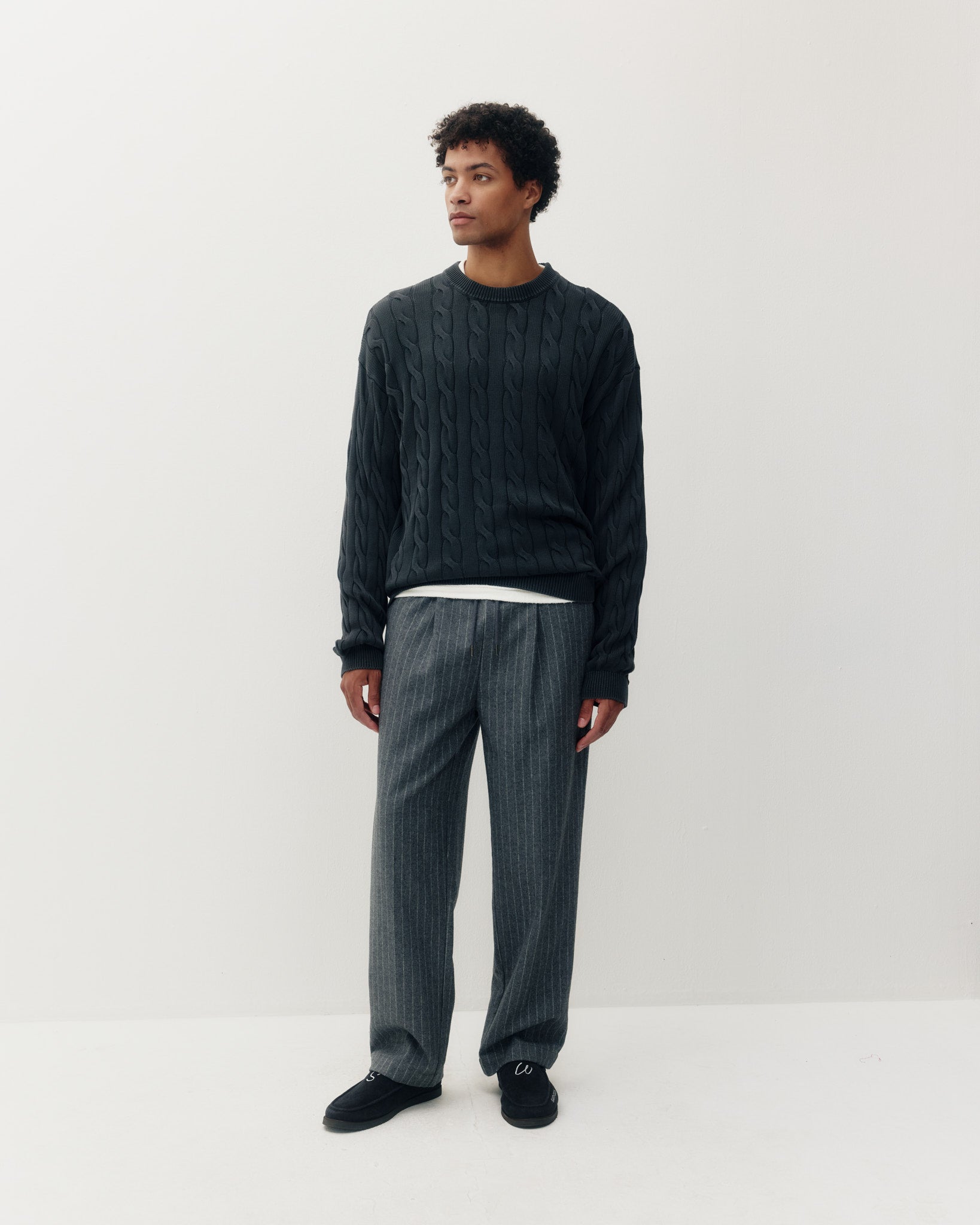 Braided Knit Box Crew