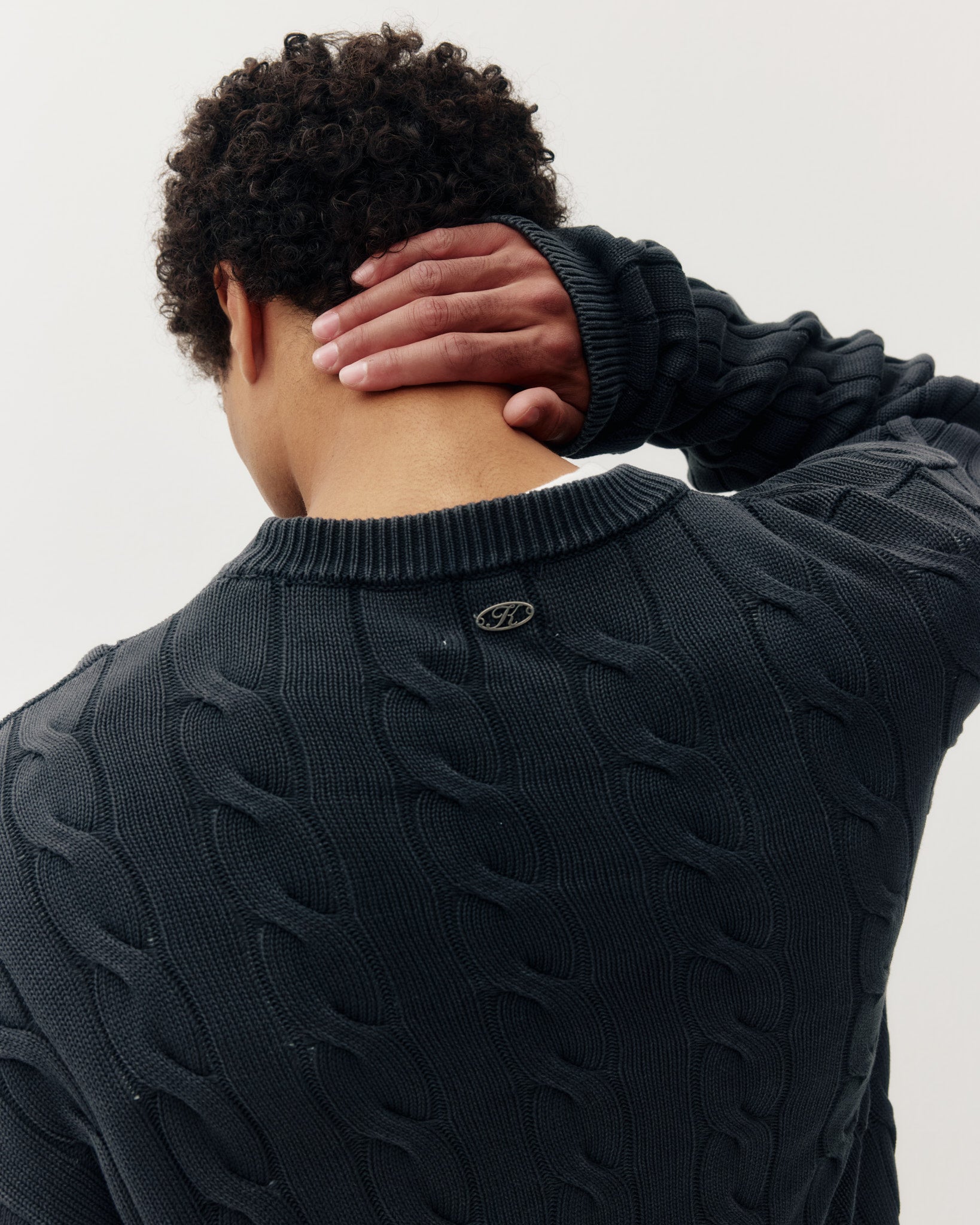 Braided Knit Box Crew