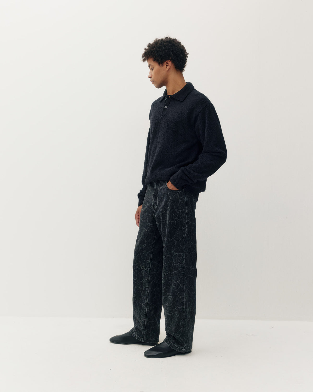 Bouclé Knit Polo