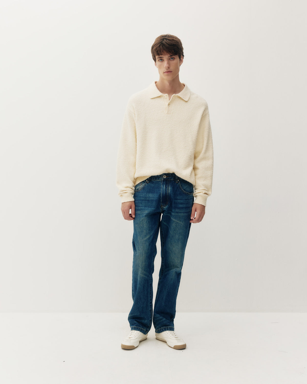 Bouclé Knit Polo
