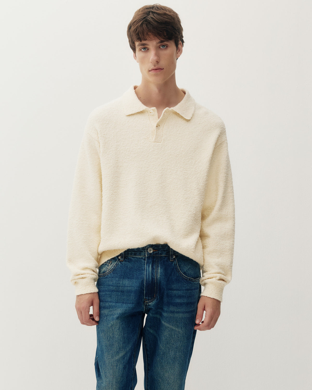 Bouclé Knit Polo
