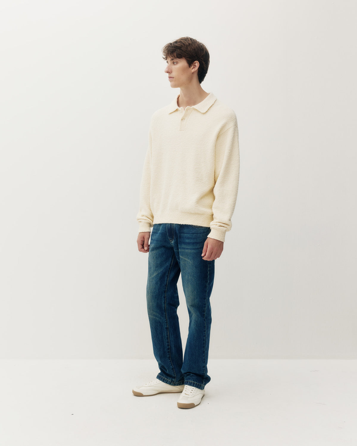 Bouclé Knit Polo