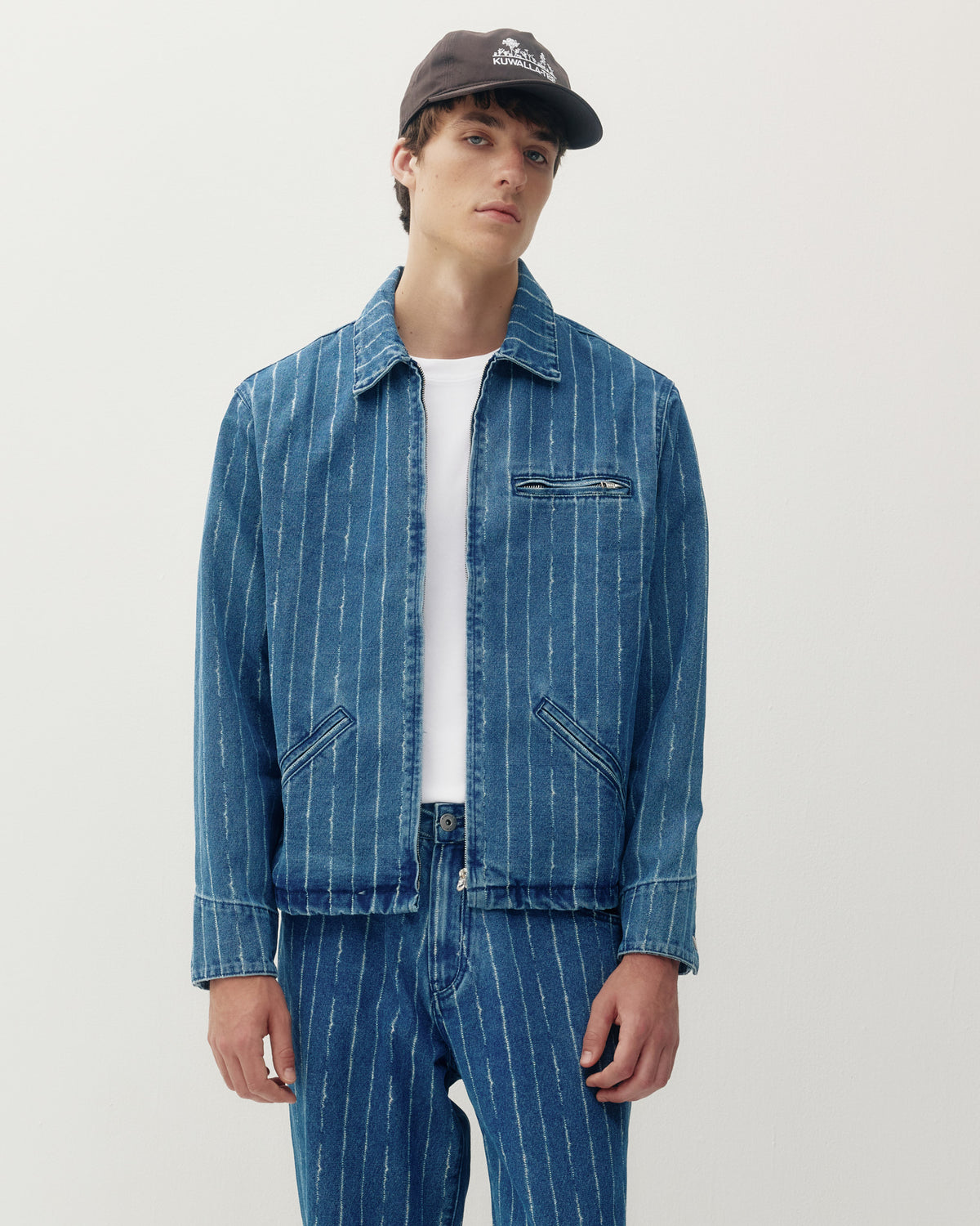 Pinstripe Denim Jacket