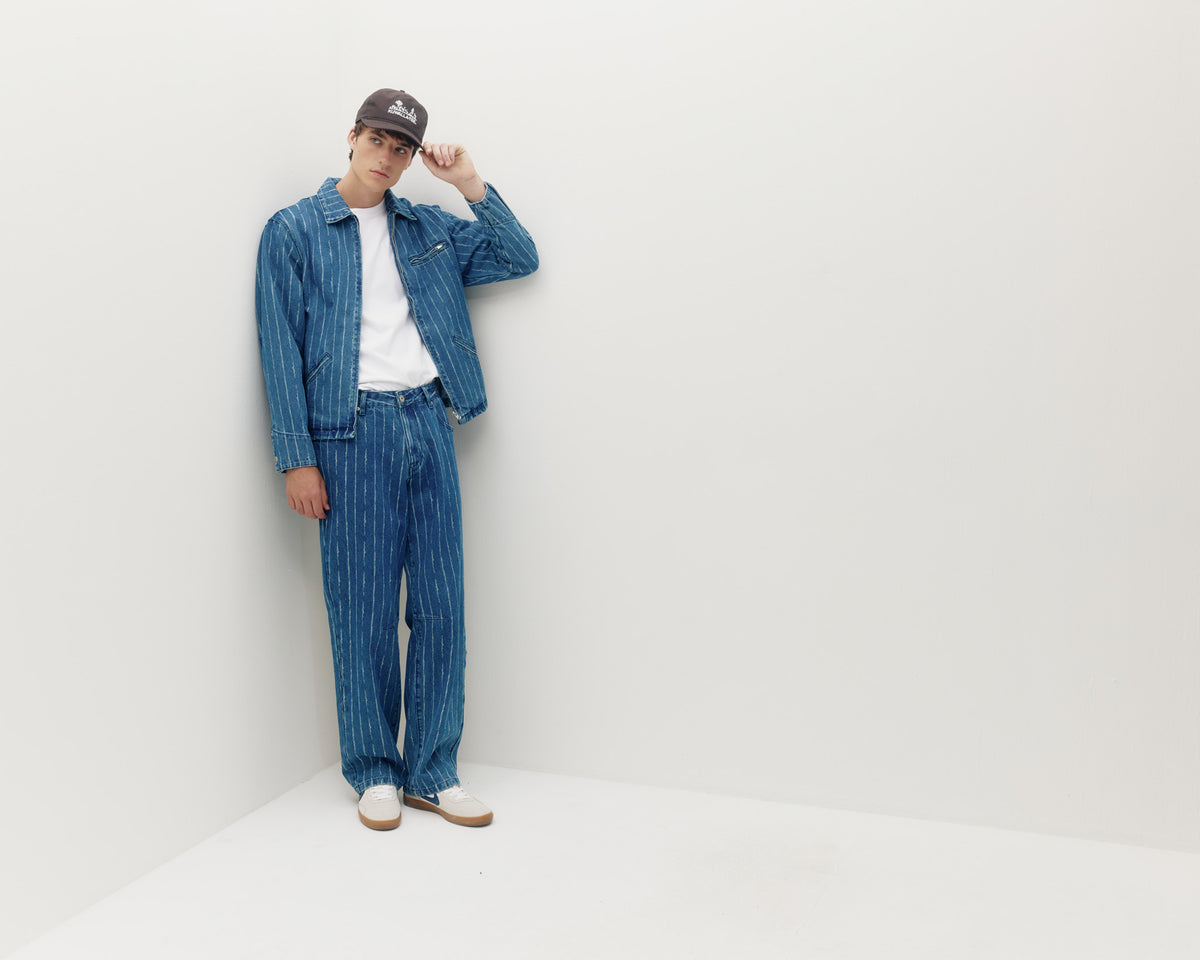 Pinstripe Baggy Denim