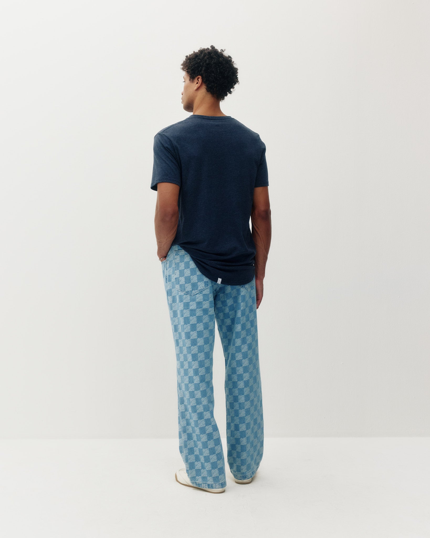 Checkered Baggy Denim