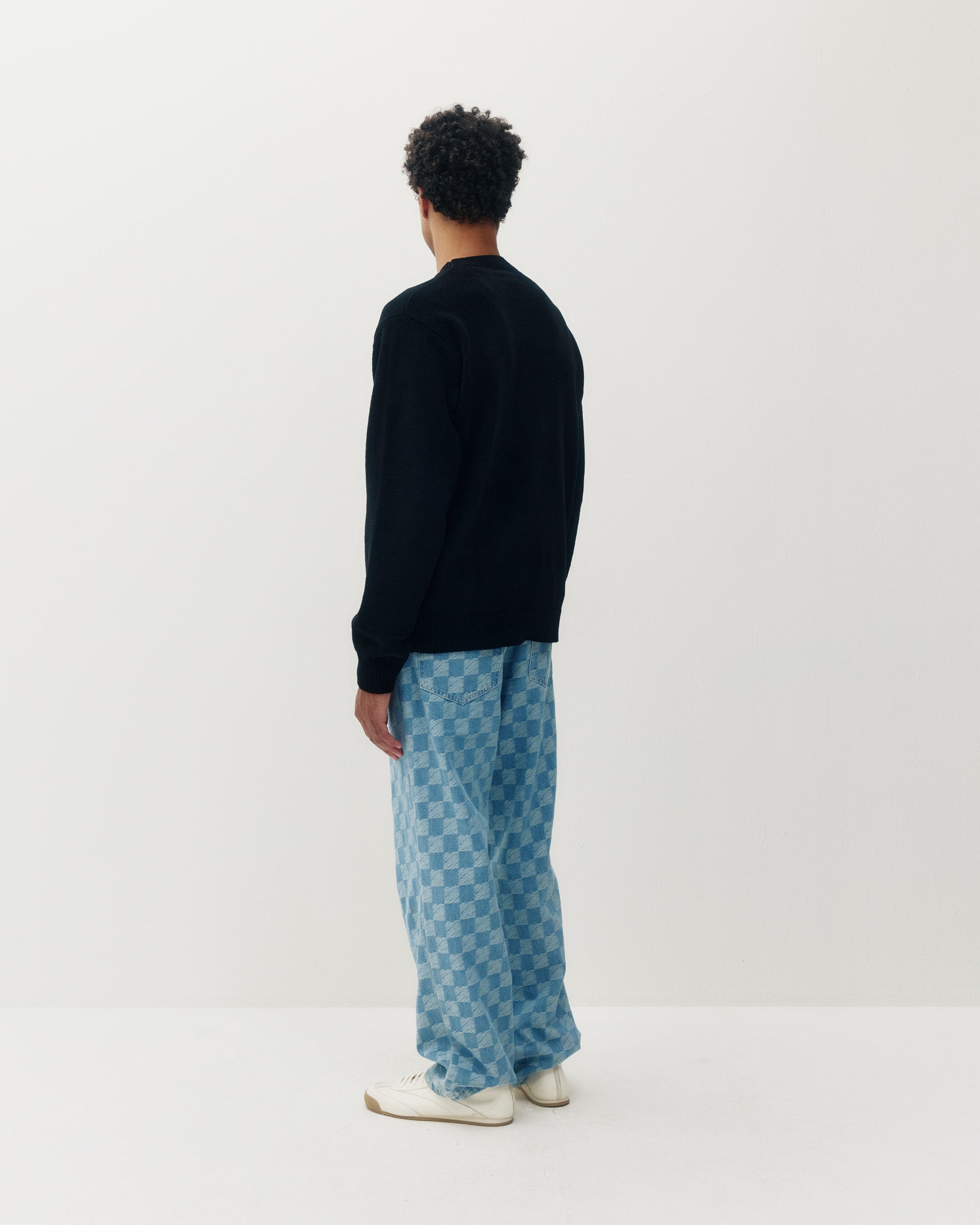 Checkered Baggy Denim