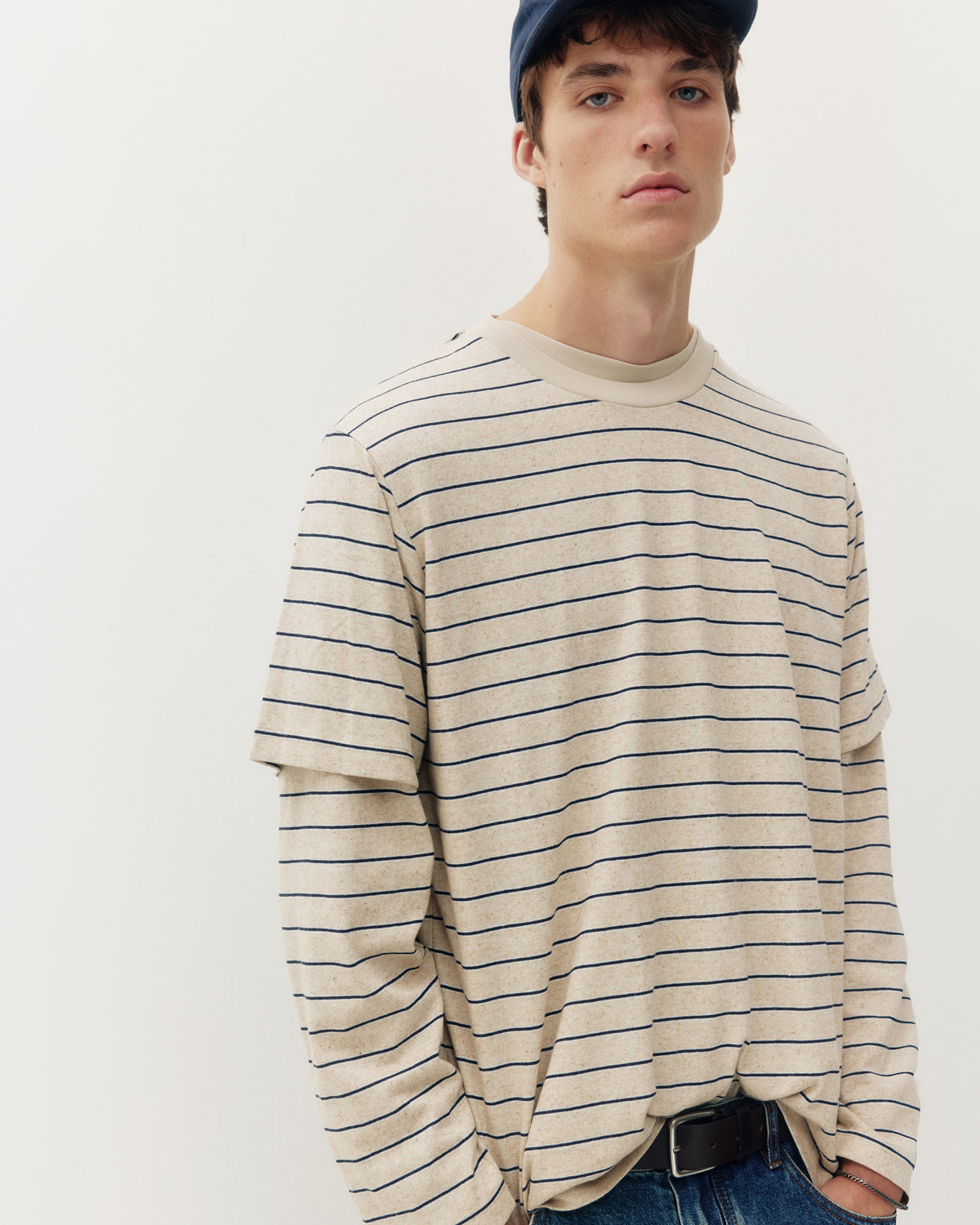 Long Sleeve Linen Stripe Tee