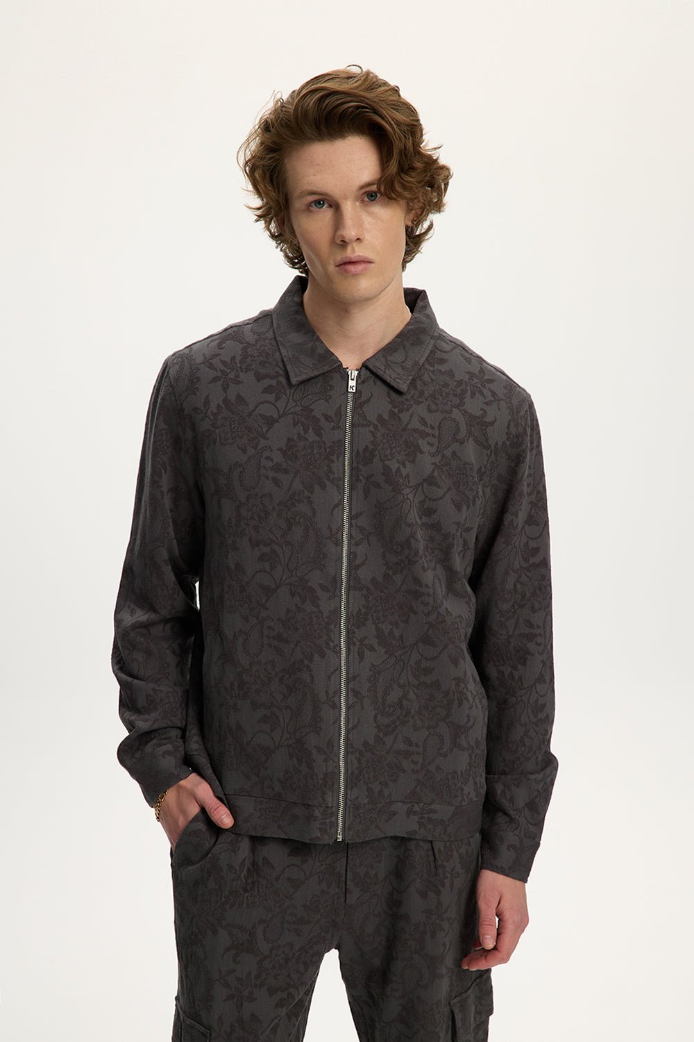 Jacquard Linen Shacket