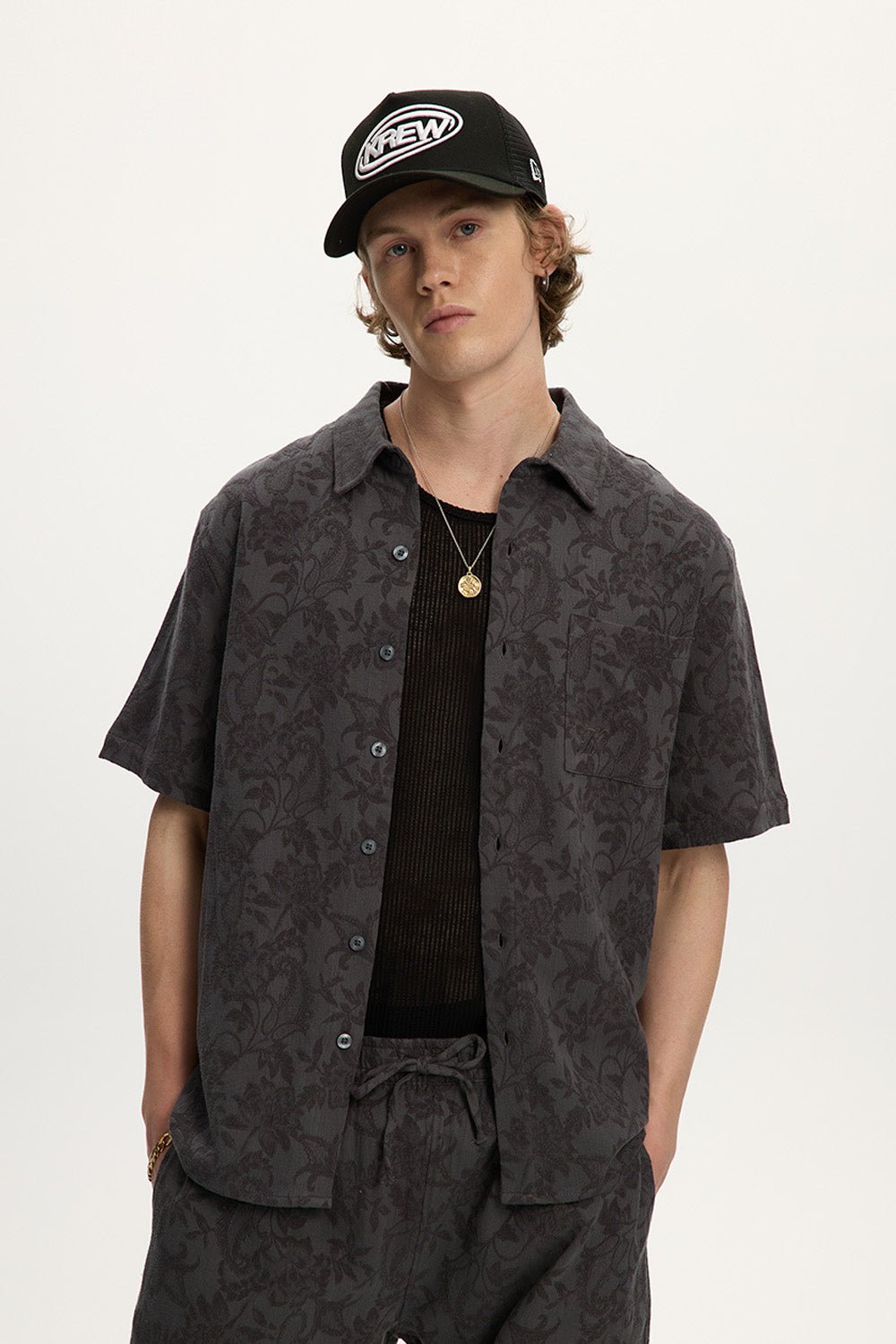 Jacquared Linen Shirt