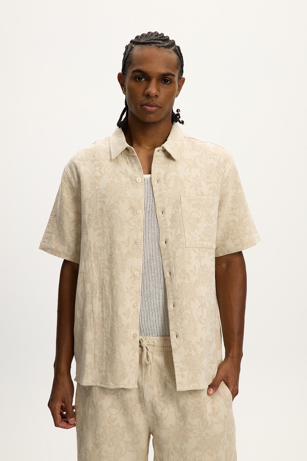 Jacquared Linen Shirt