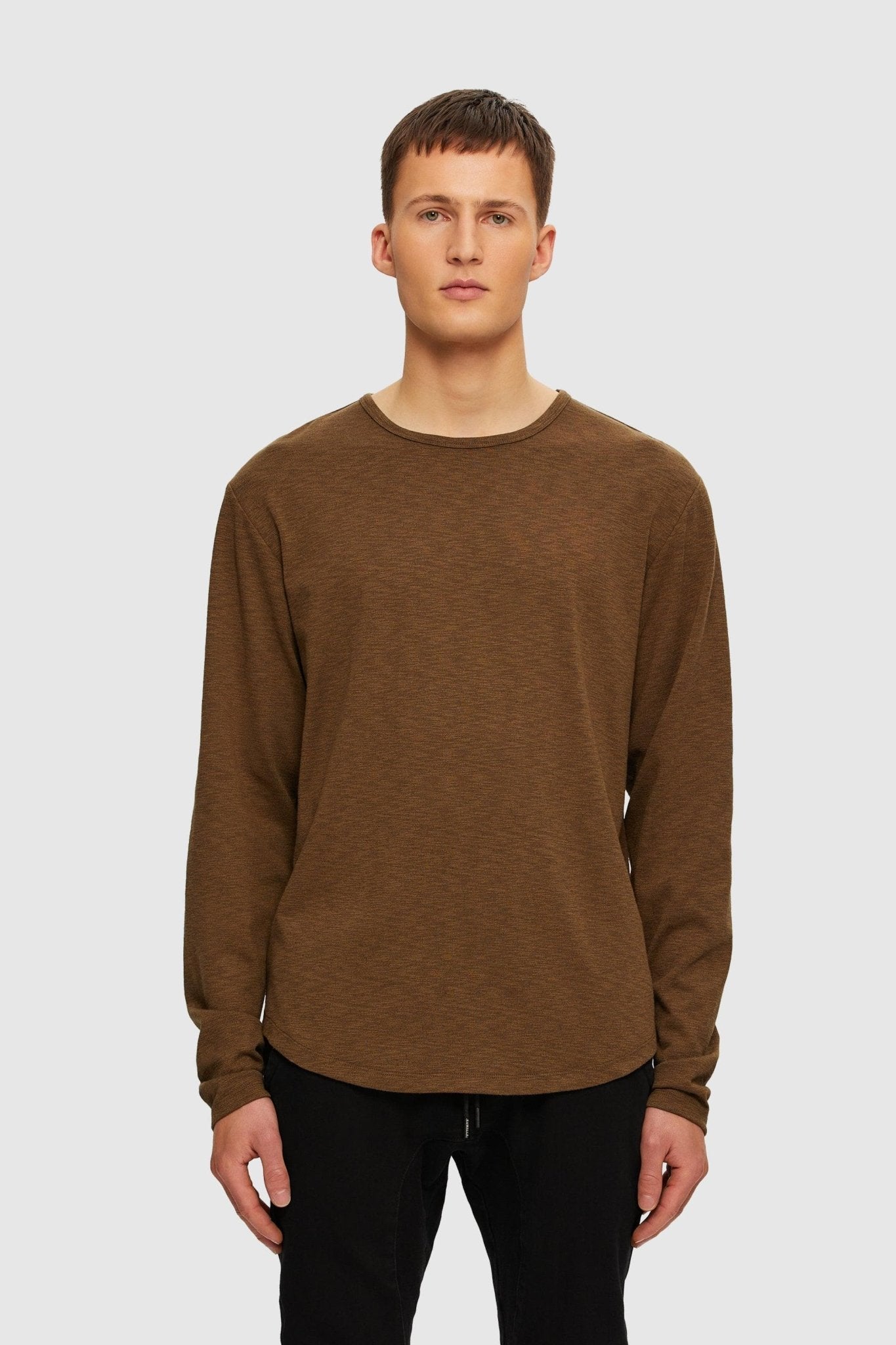 Long Sleeve Slub Hi-Lo