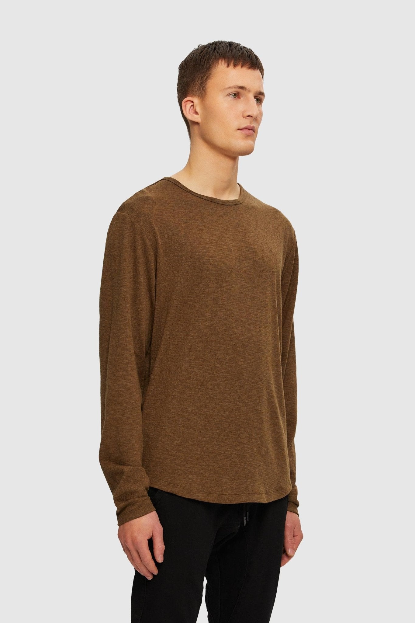 Long Sleeve Slub Hi-Lo