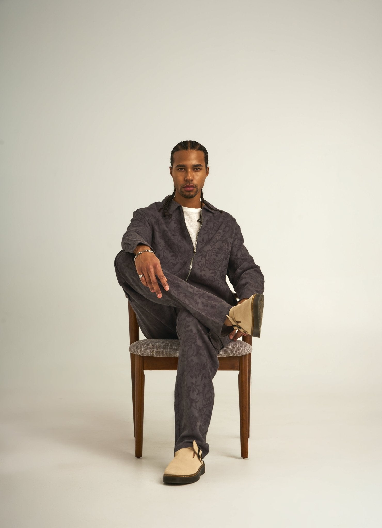 Jacquard Linen Cargo Pant