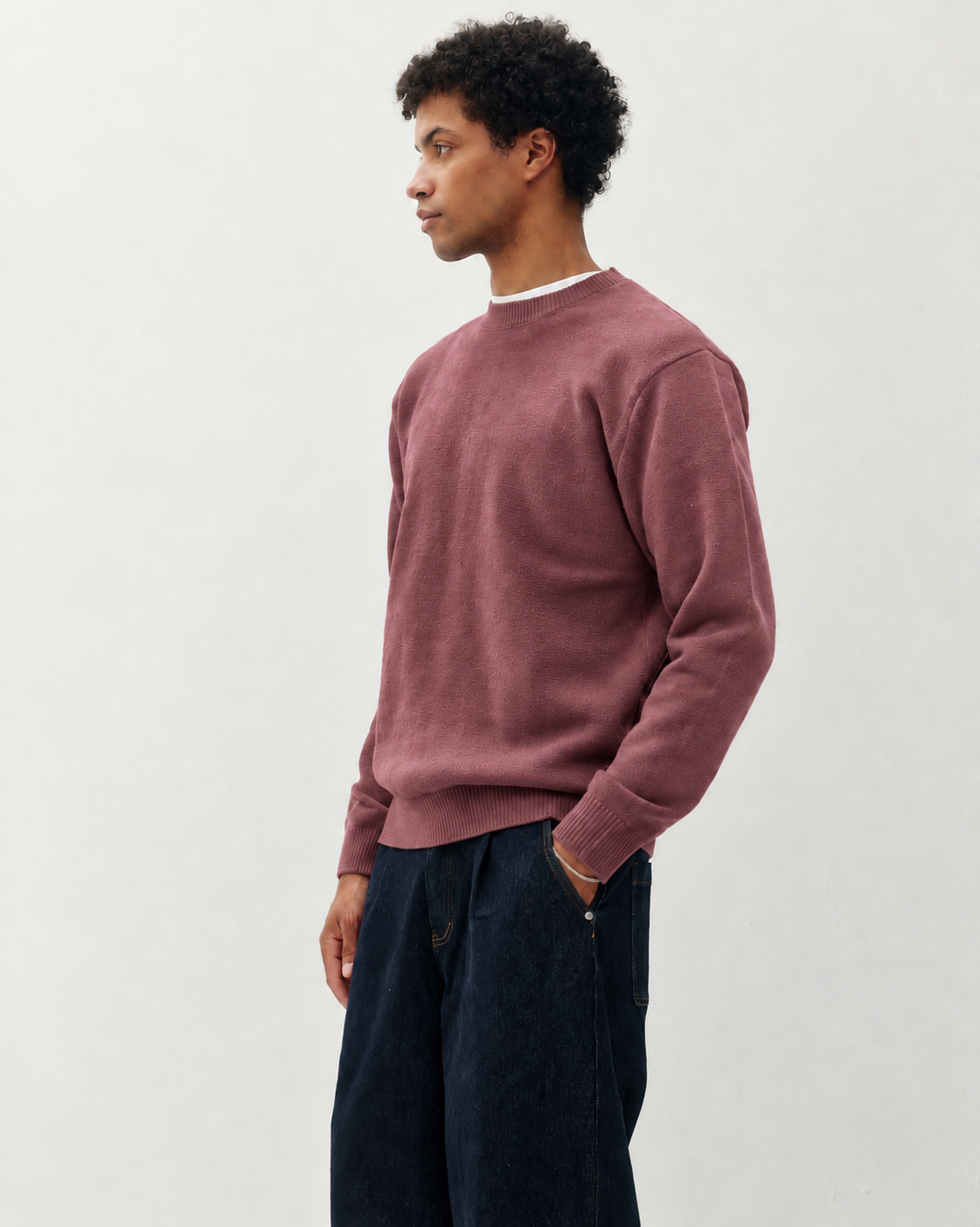 Textured Knit Crew