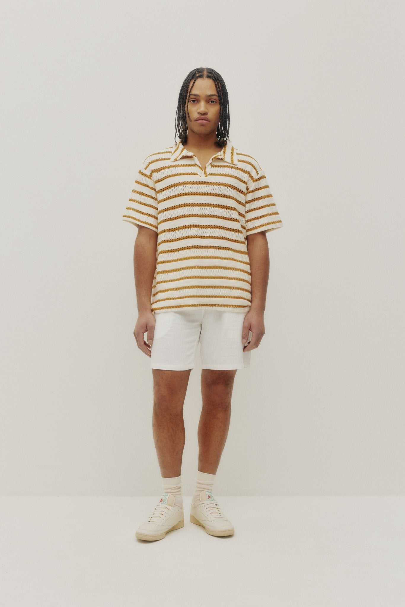 Polo rayé respirant