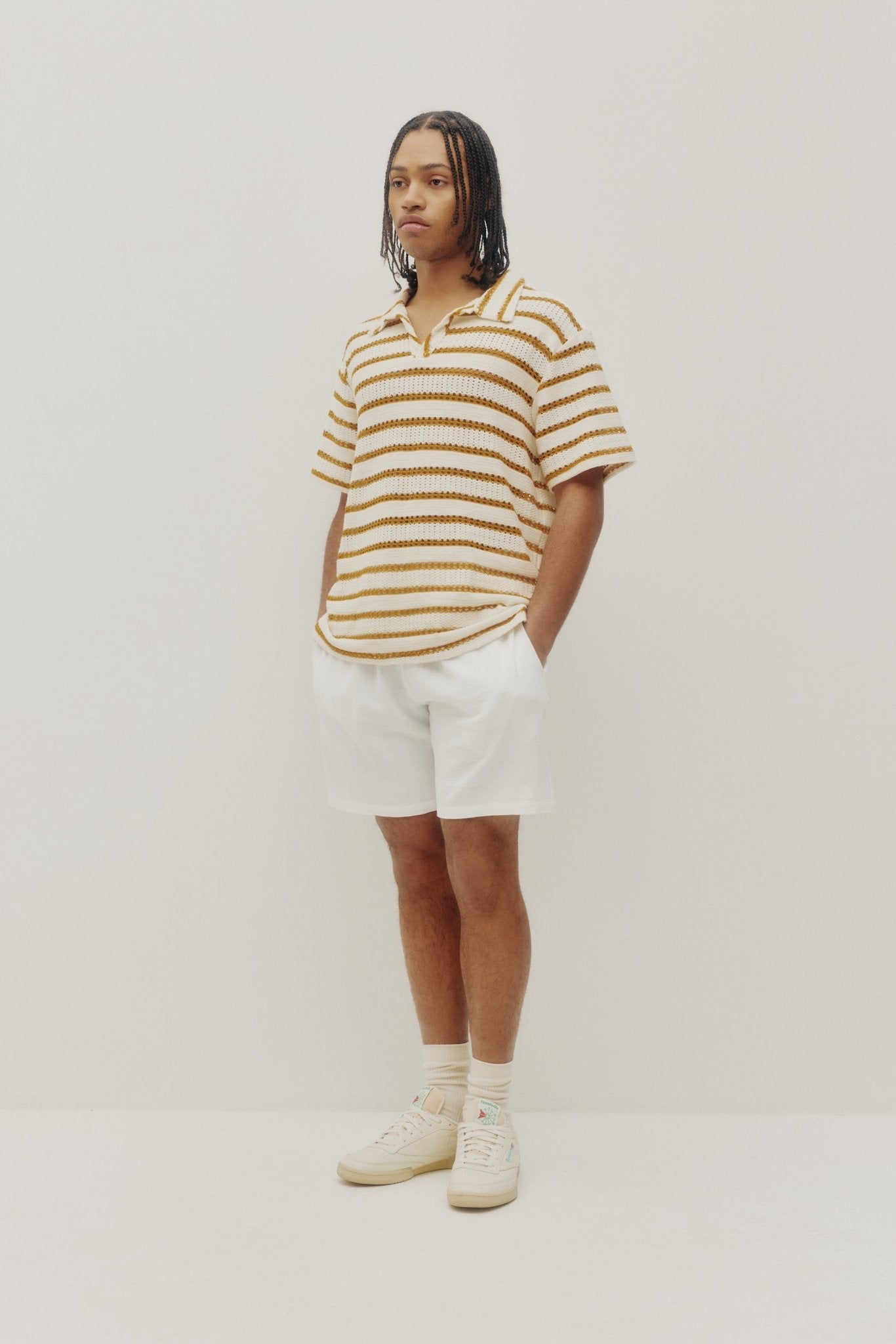 Polo rayé respirant