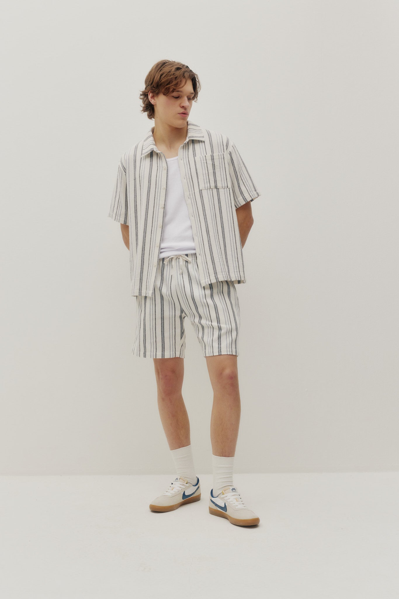 Chemise à rayures texturées