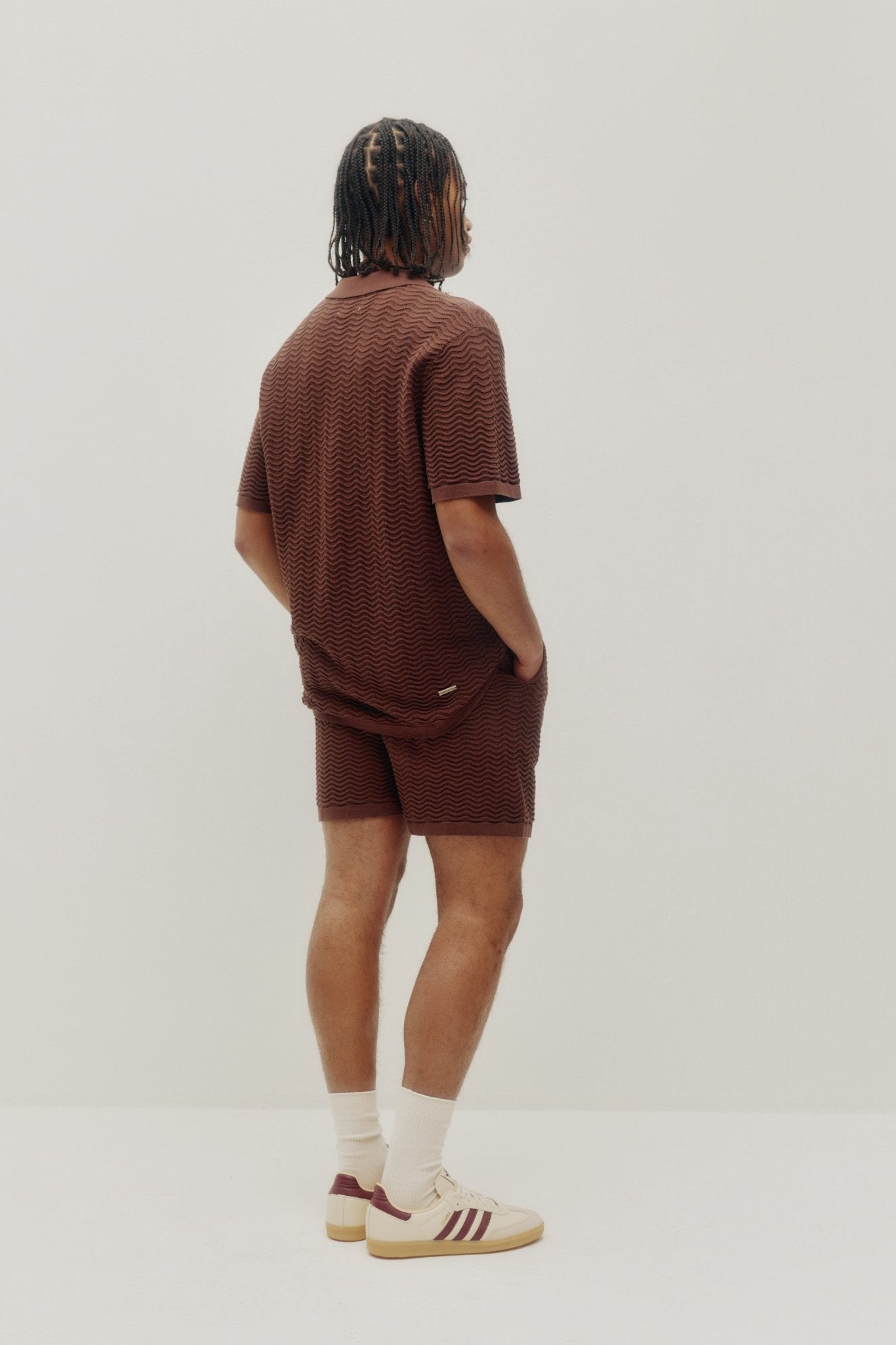 Polo en maille ondulée