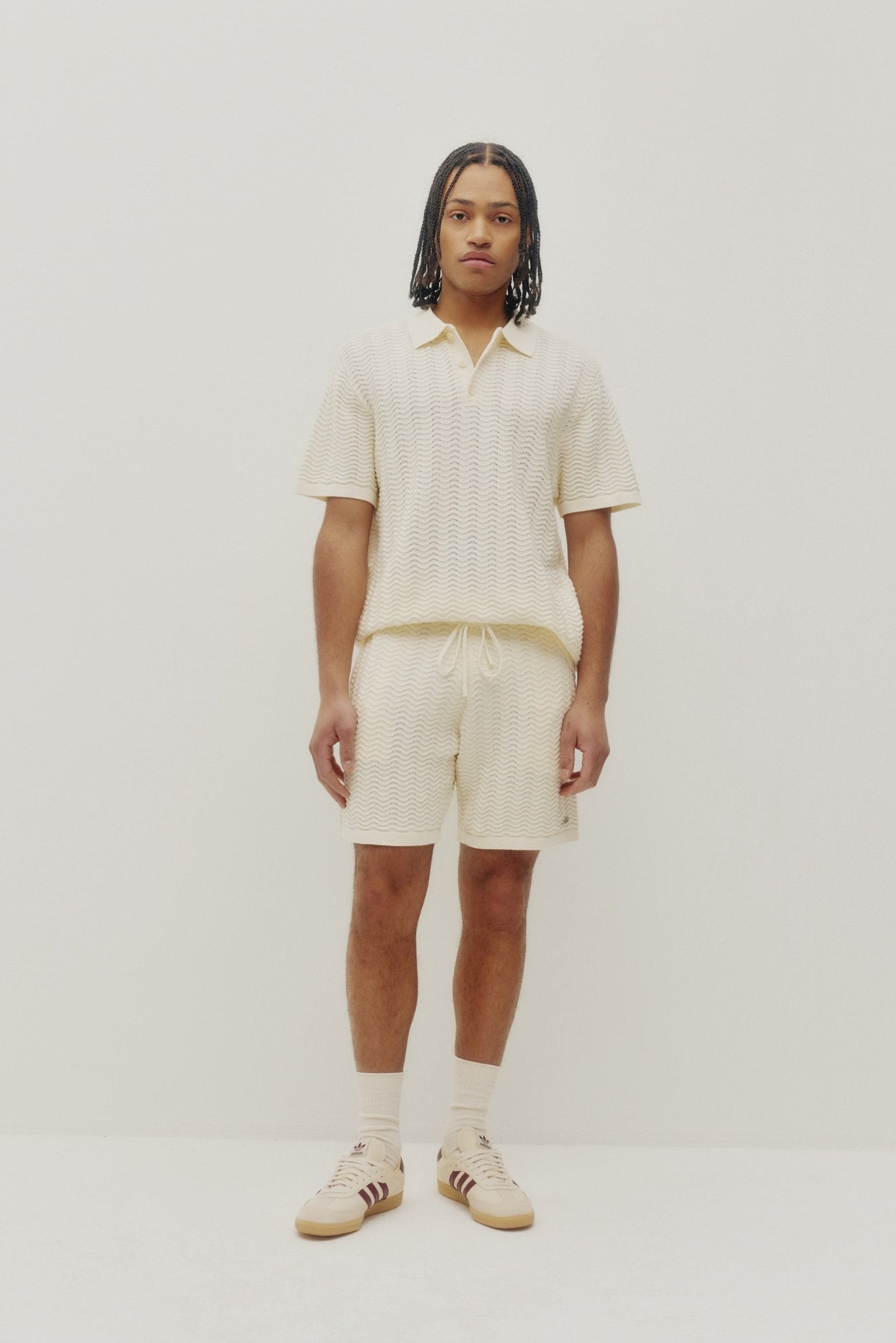 Polo en maille ondulée