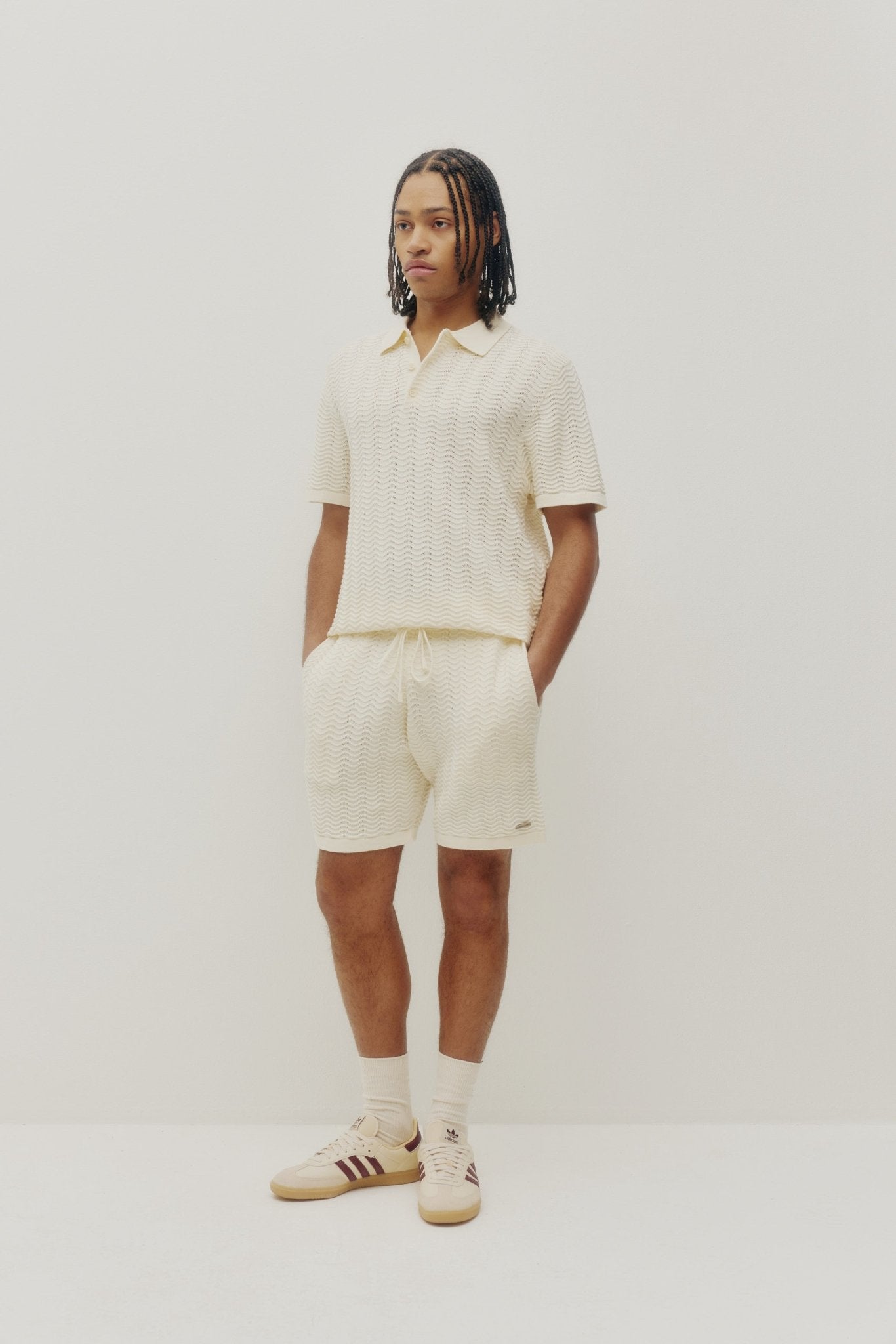 Polo en maille ondulée