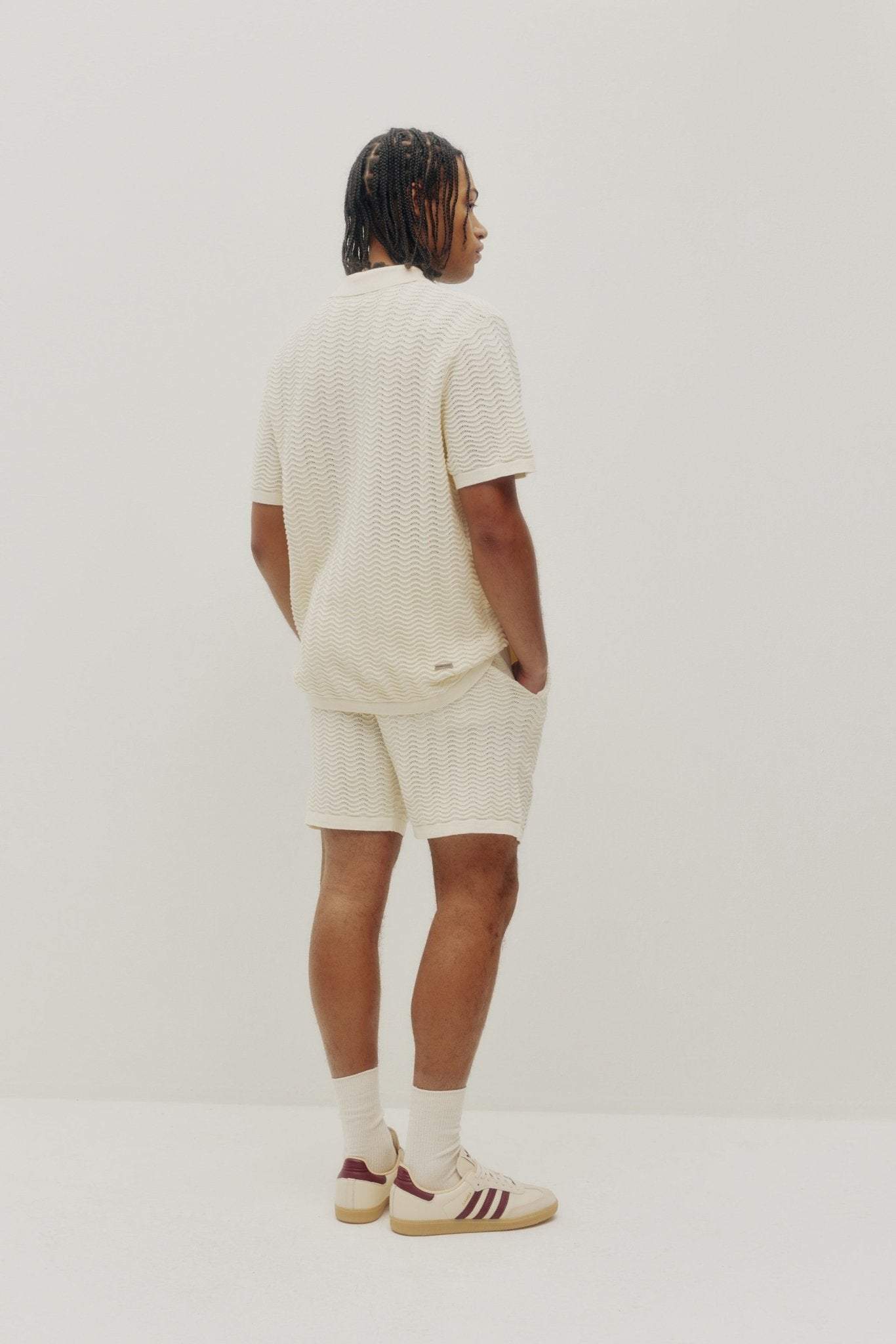 Polo en maille ondulée