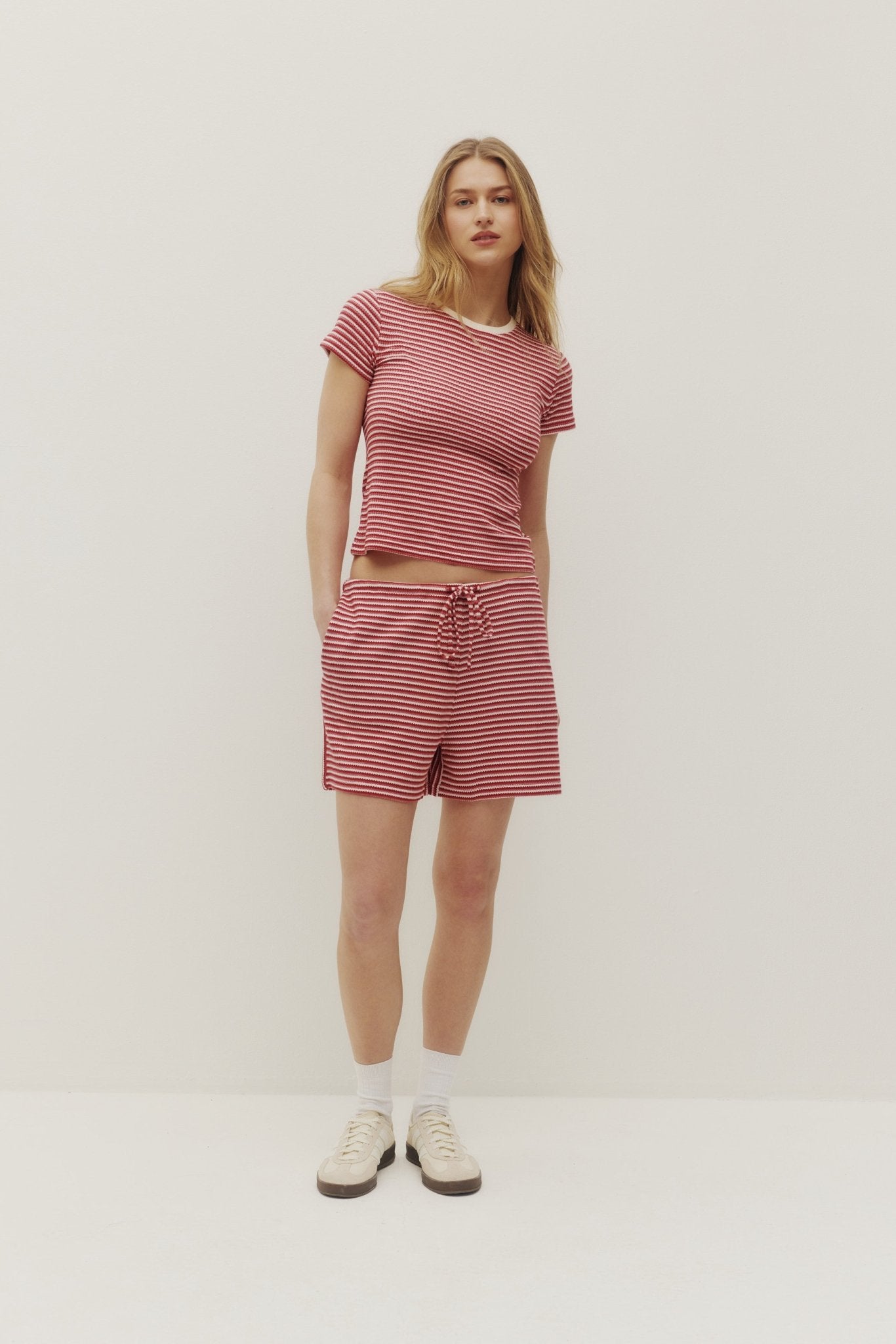 Chloe Stripe Shorts GRADIENT RED | KUWALLA TEE
