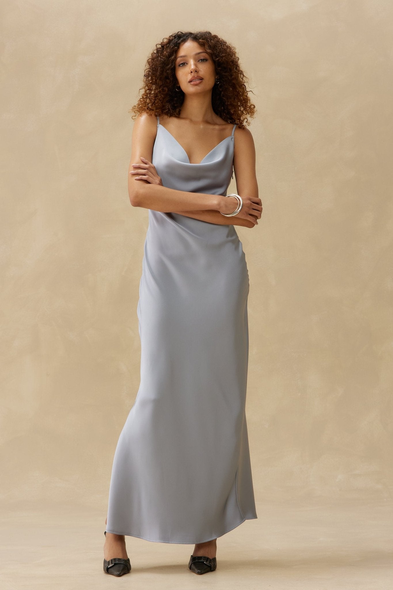 Bias-Cut Satin Slip Dress