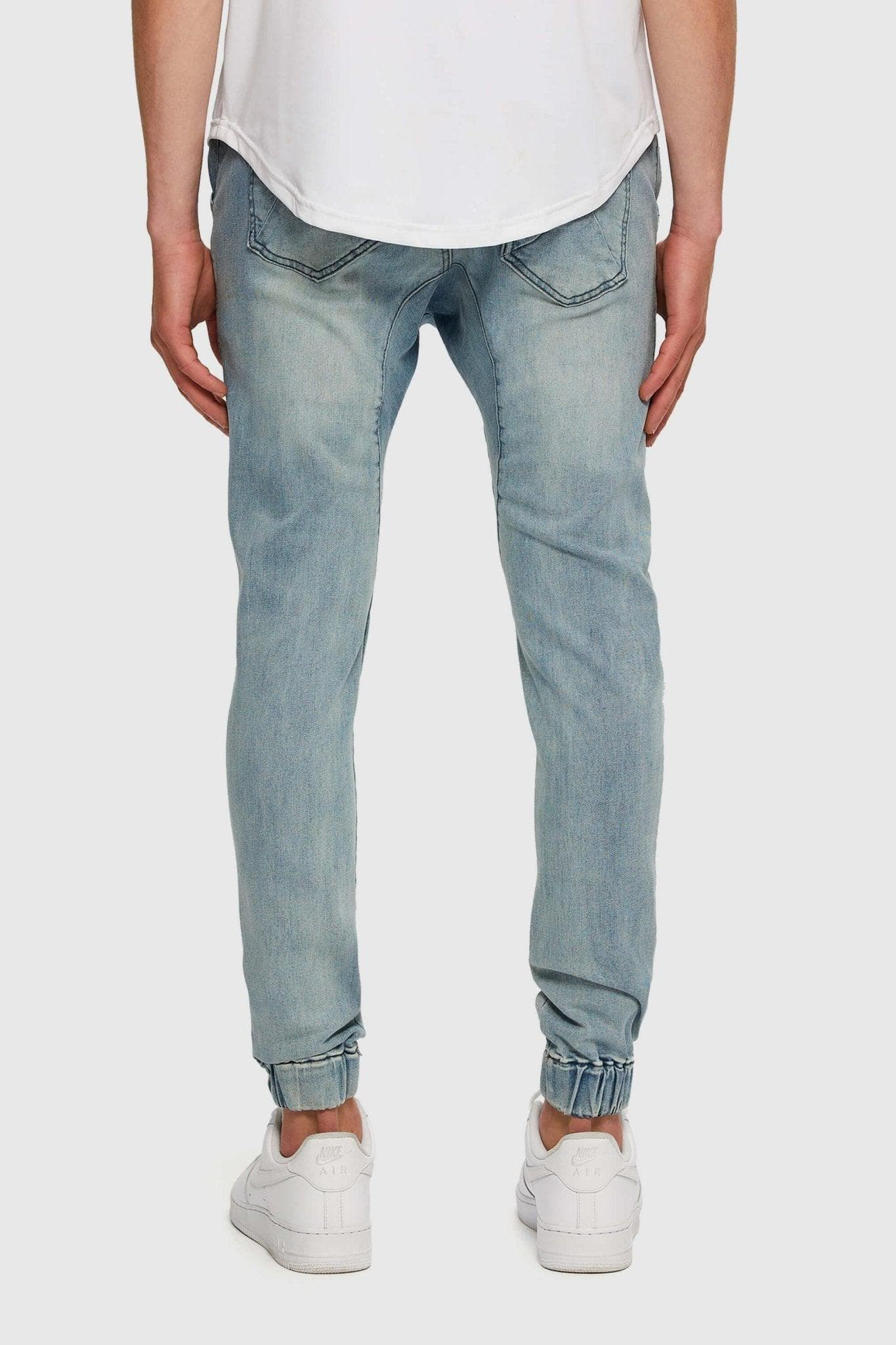 Denim jean joggers sales mens