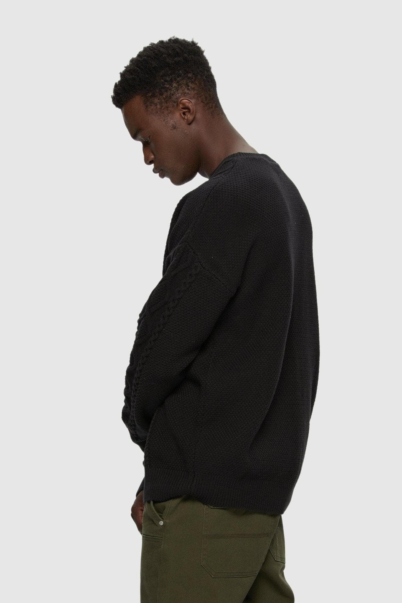 Cable Knit Sweater Black KUWALLA TEE