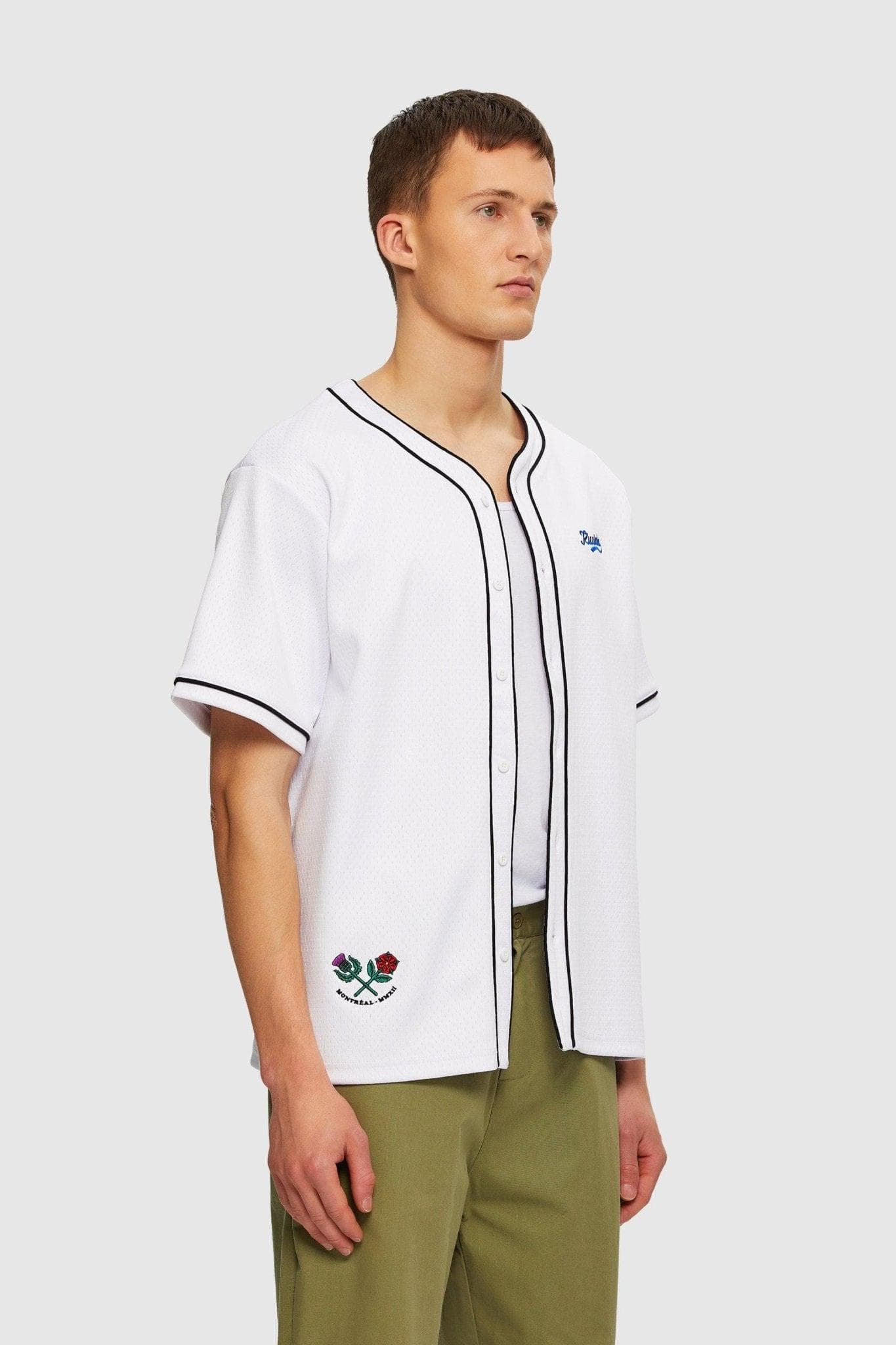 Mesh Baseball Jersey White KUWALLA TEE