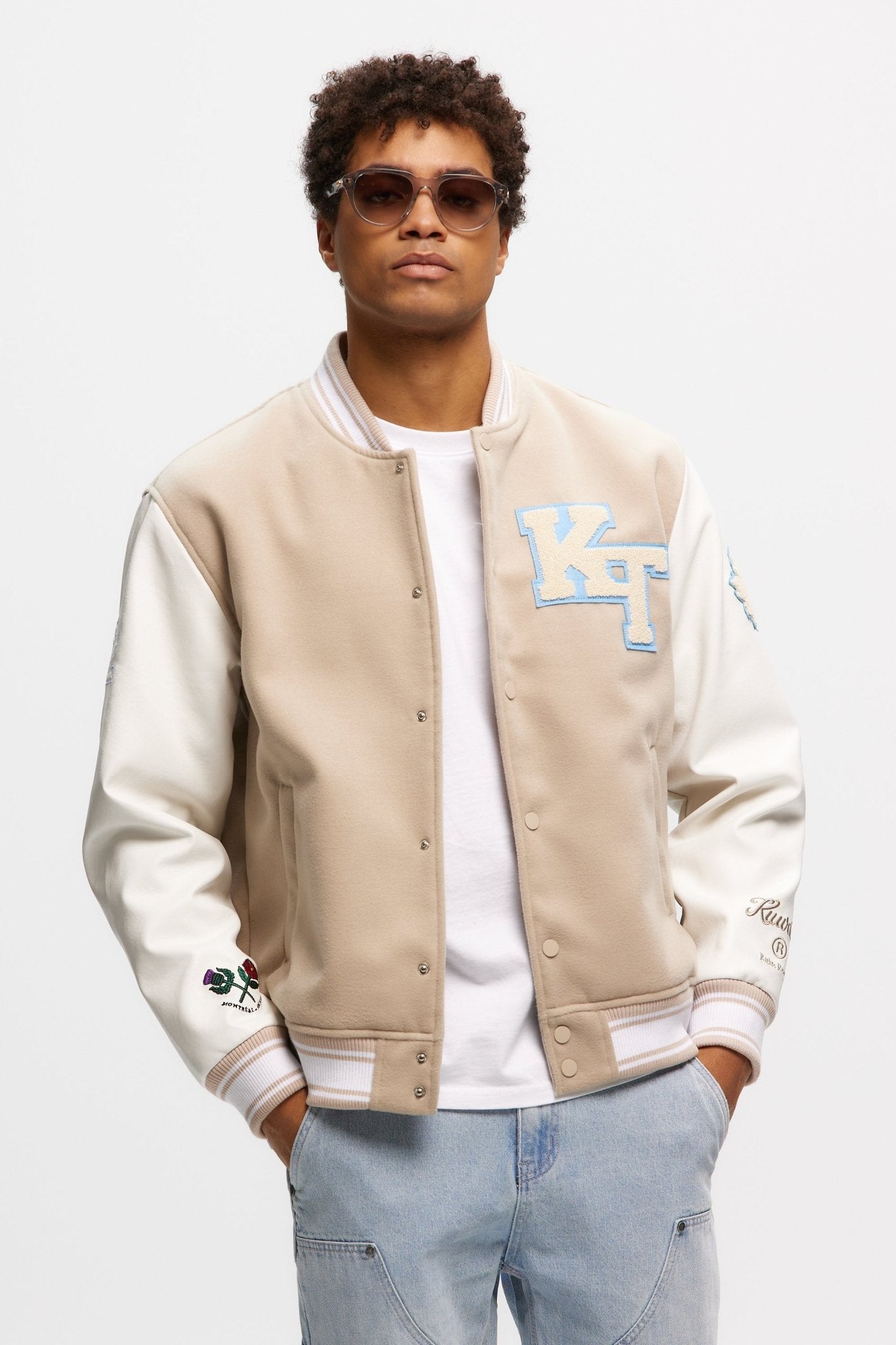 Baby blue varsity jacket hotsell