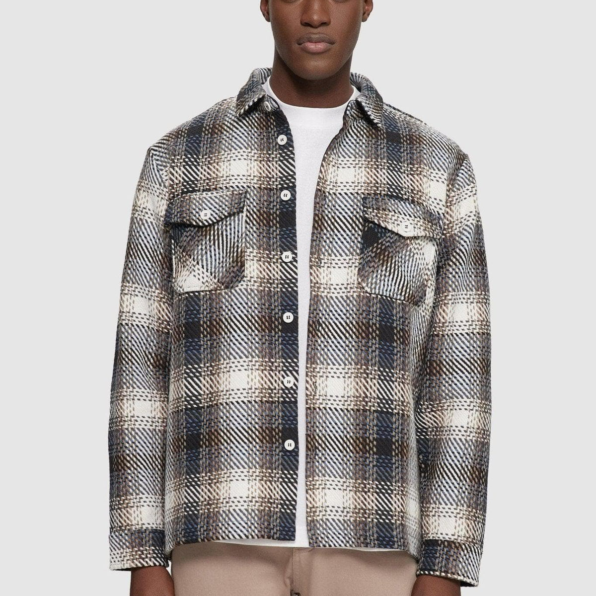 KUWALLA PLAID JACKET BROWN/BABY BLUE – PRIVATE SNEAKERS