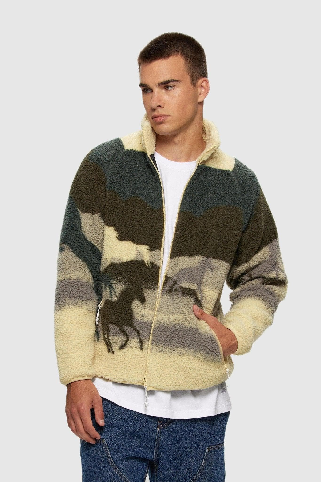 Printed Terry Fleece Jacket Stallion | Kuwalla Tee