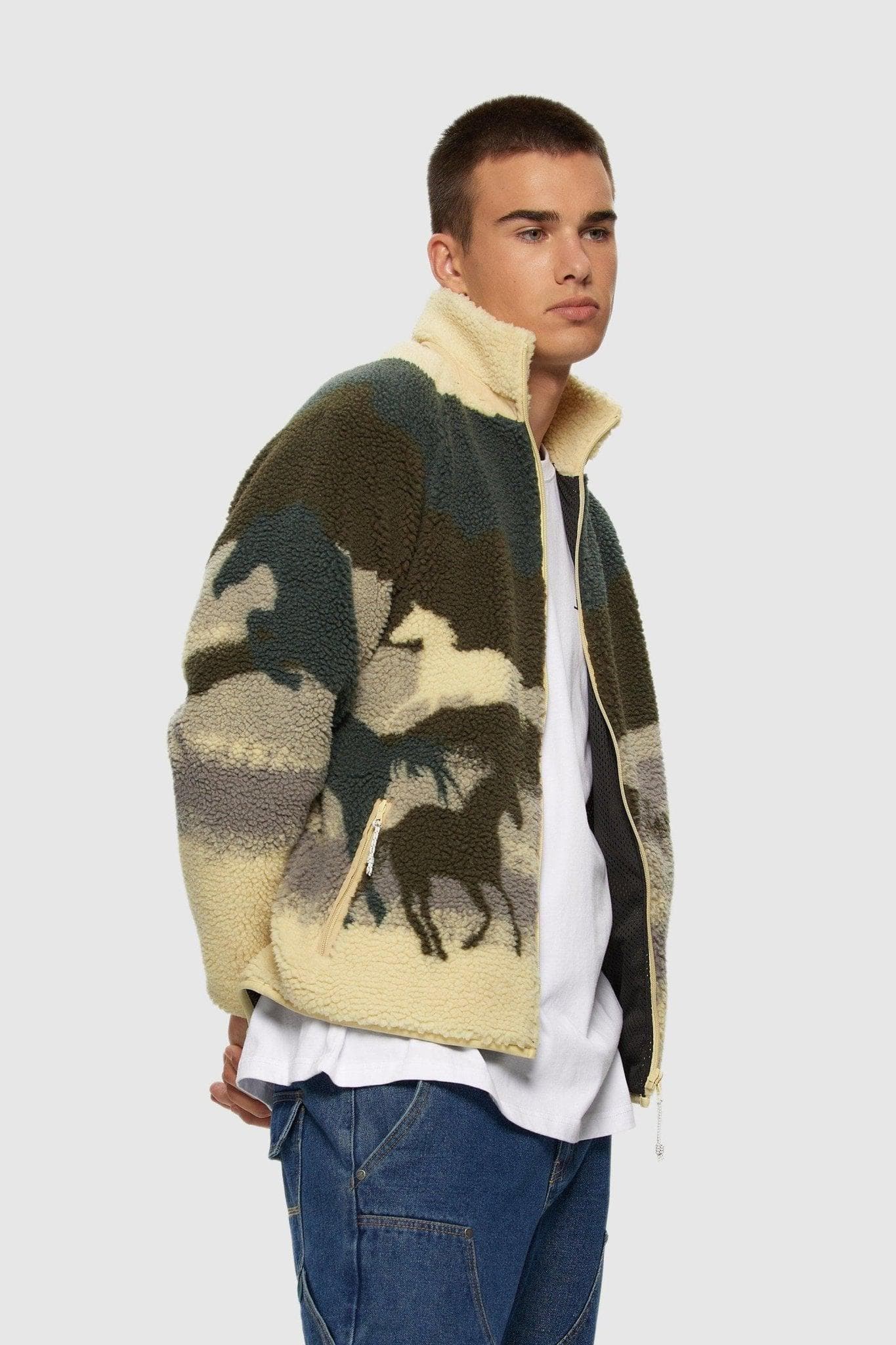 Printed Terry Fleece Jacket Stallion | Kuwalla Tee