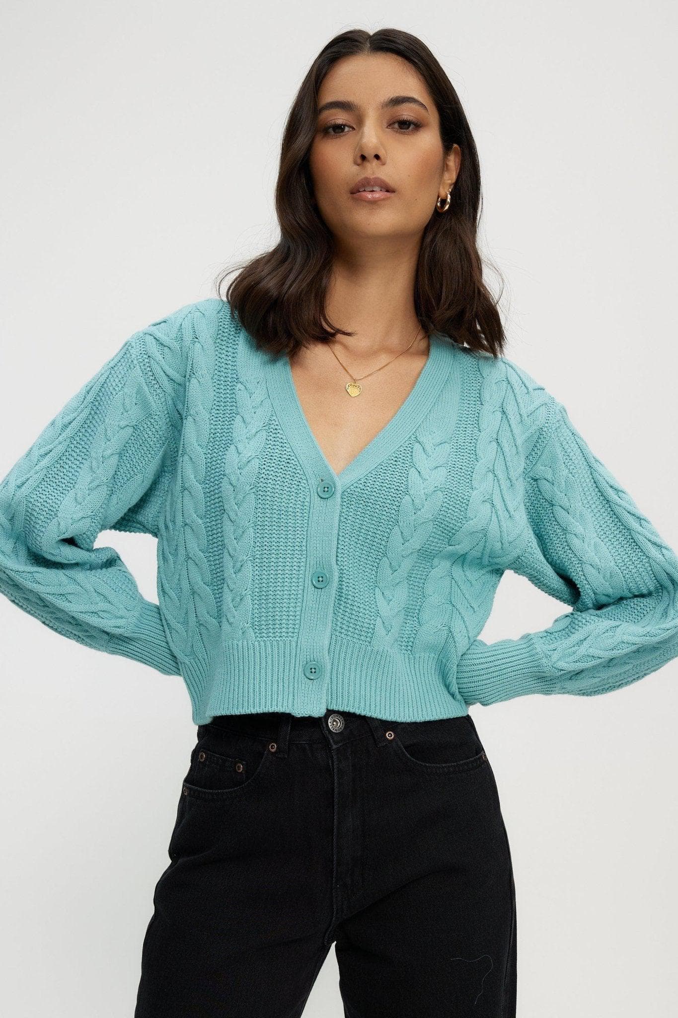 Braided Cardigan Blue Surf⎟KUWALLA TEE