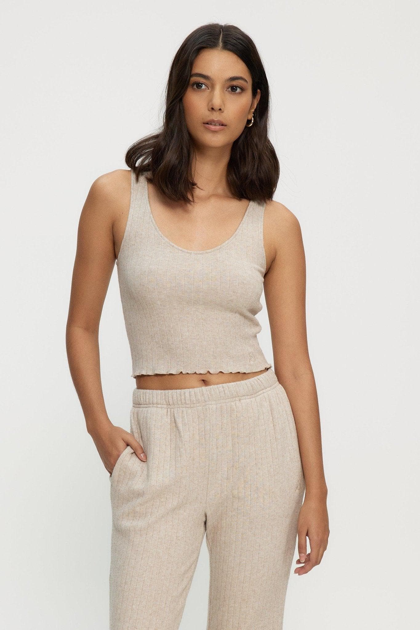 Wide Rib Tank Top Caramel KUWALLA TEE